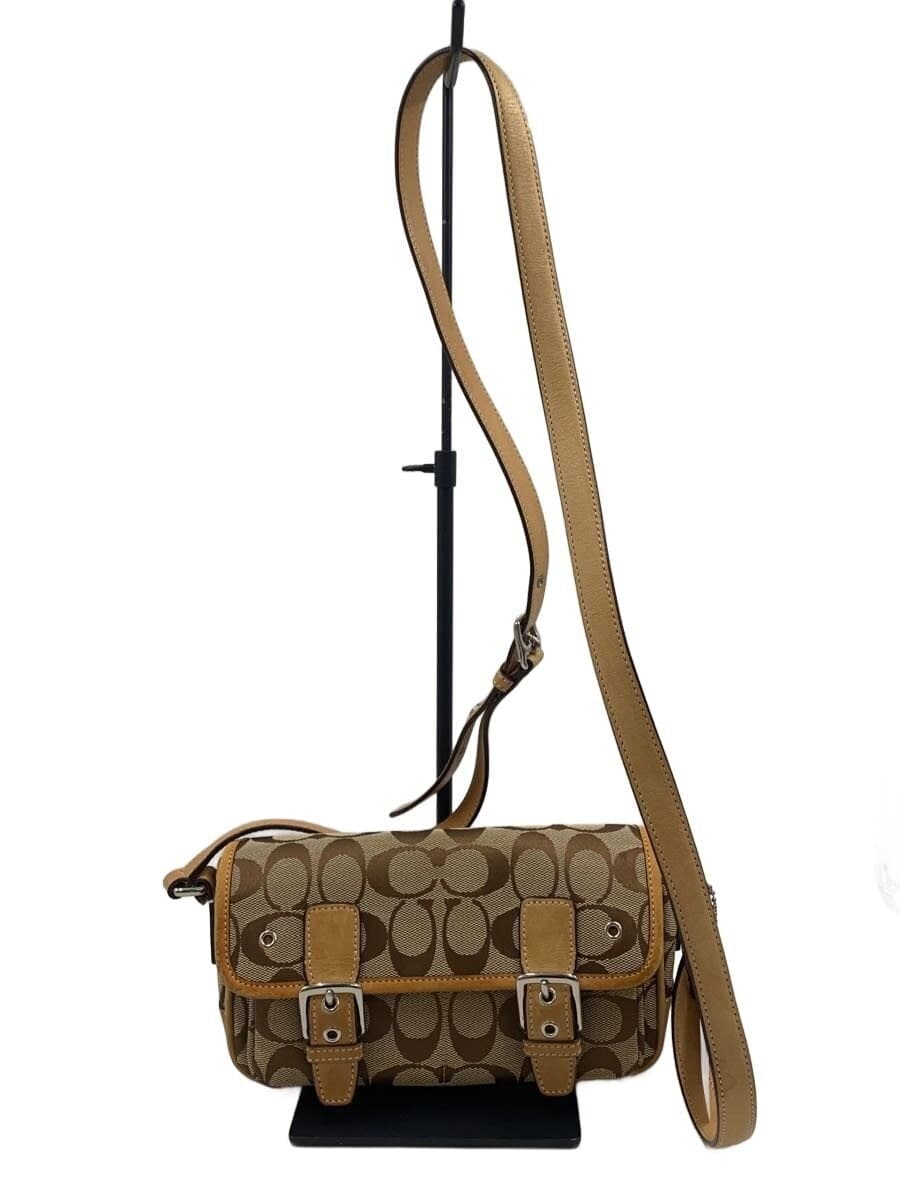 COACH Shoulder Bag_Signature Canvas BEG All Over Pattern