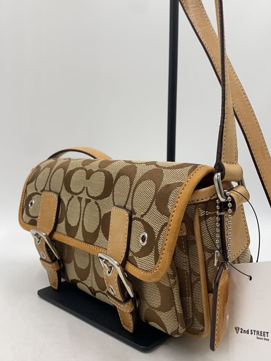 COACH Shoulder Bag_Signature Canvas BEG All Over Pattern 2