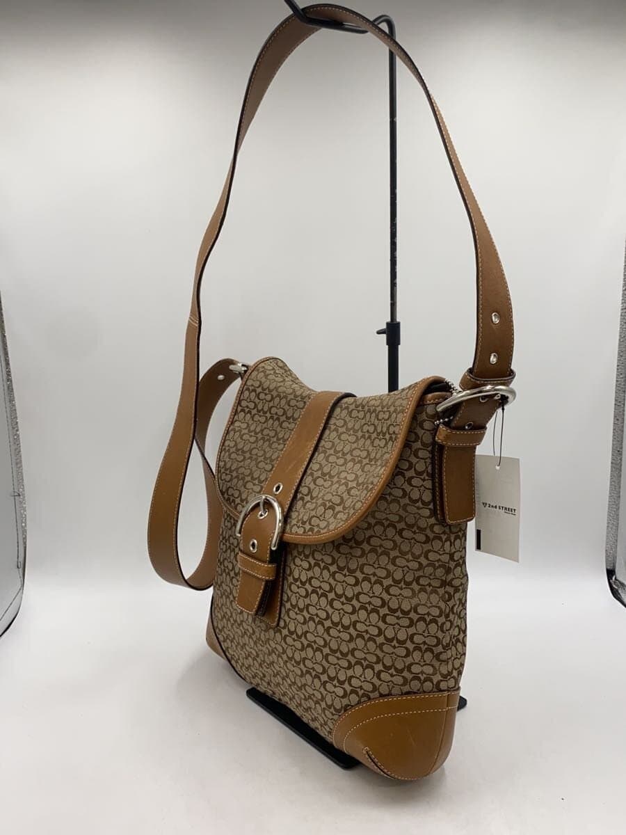 COACH Shoulder Bag Canvas BEG All Over Pattern 6376 2