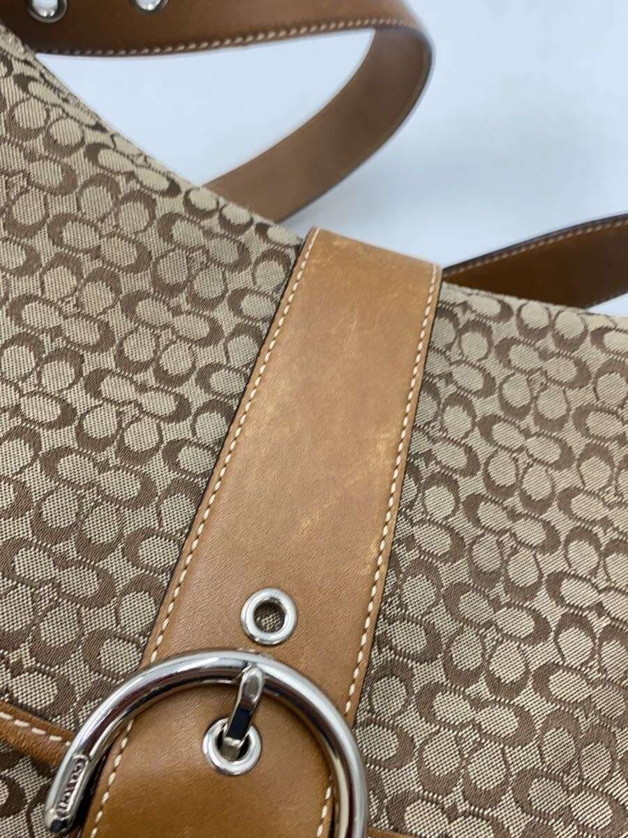 COACH Shoulder Bag Canvas BEG All Over Pattern 6376 5