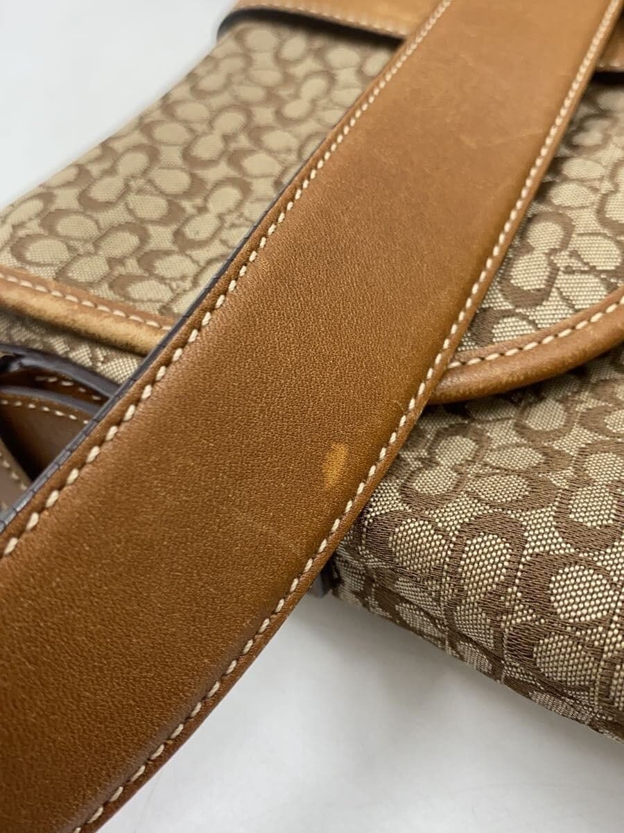 COACH Shoulder Bag Canvas BEG All Over Pattern 6376 9