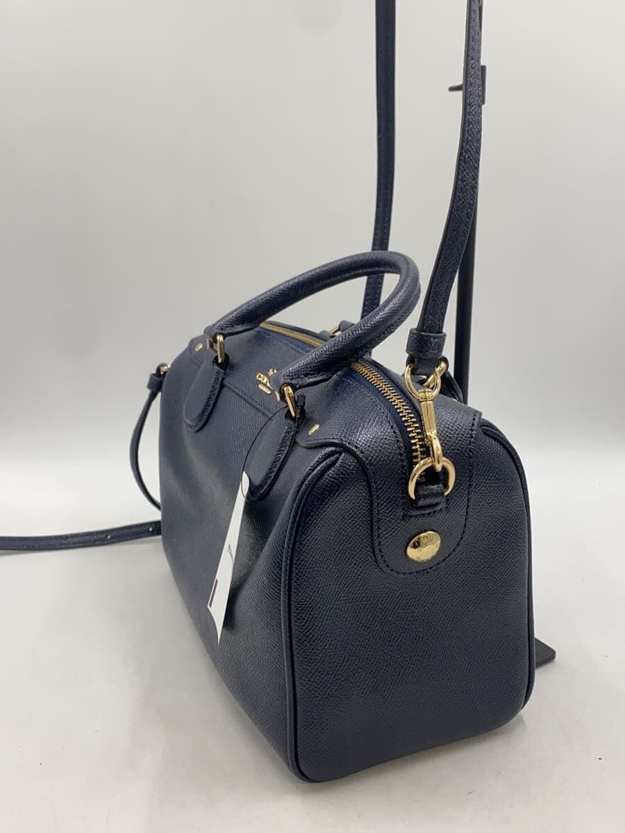 COACH Boston Bag_All Leather Leather NVY 2