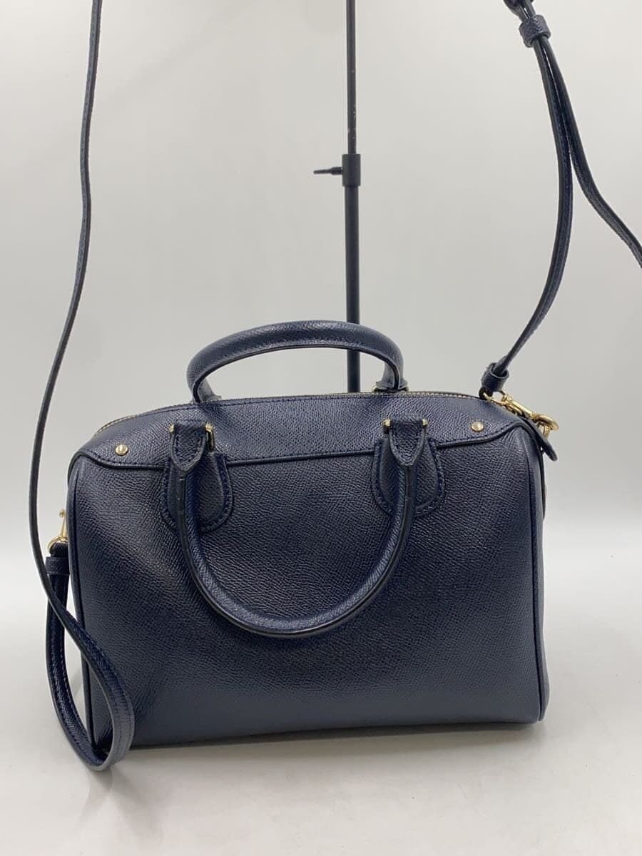 COACH Boston Bag_All Leather Leather NVY 3