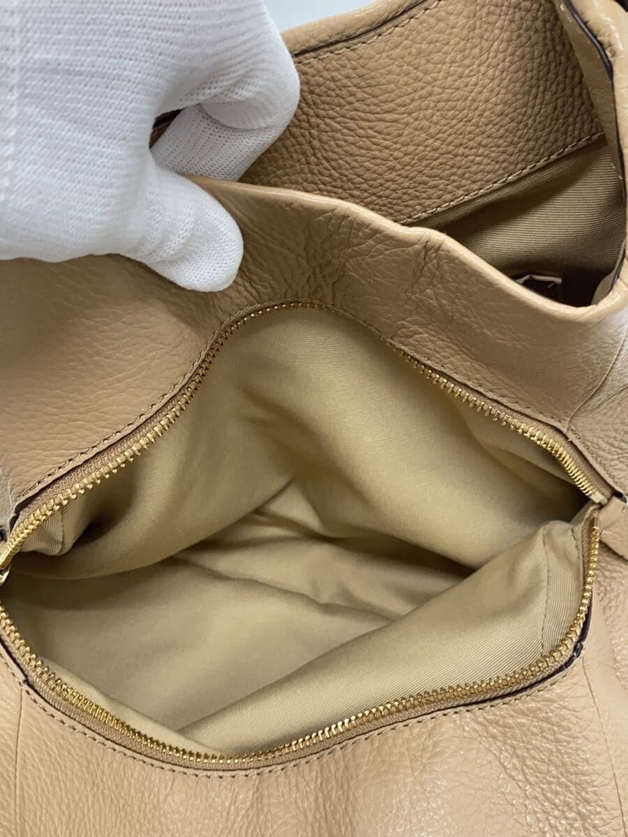 COACH Shoulder Bag Leather Beige F35595 7