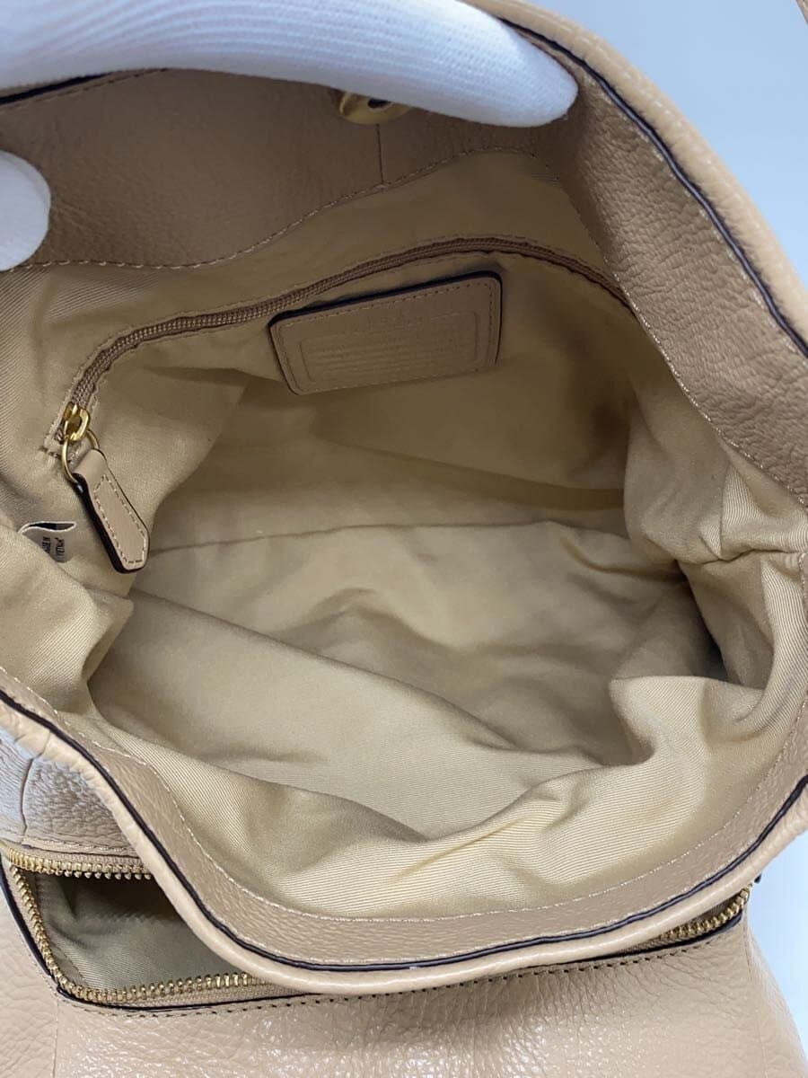 COACH Shoulder Bag Leather Beige F35595 8