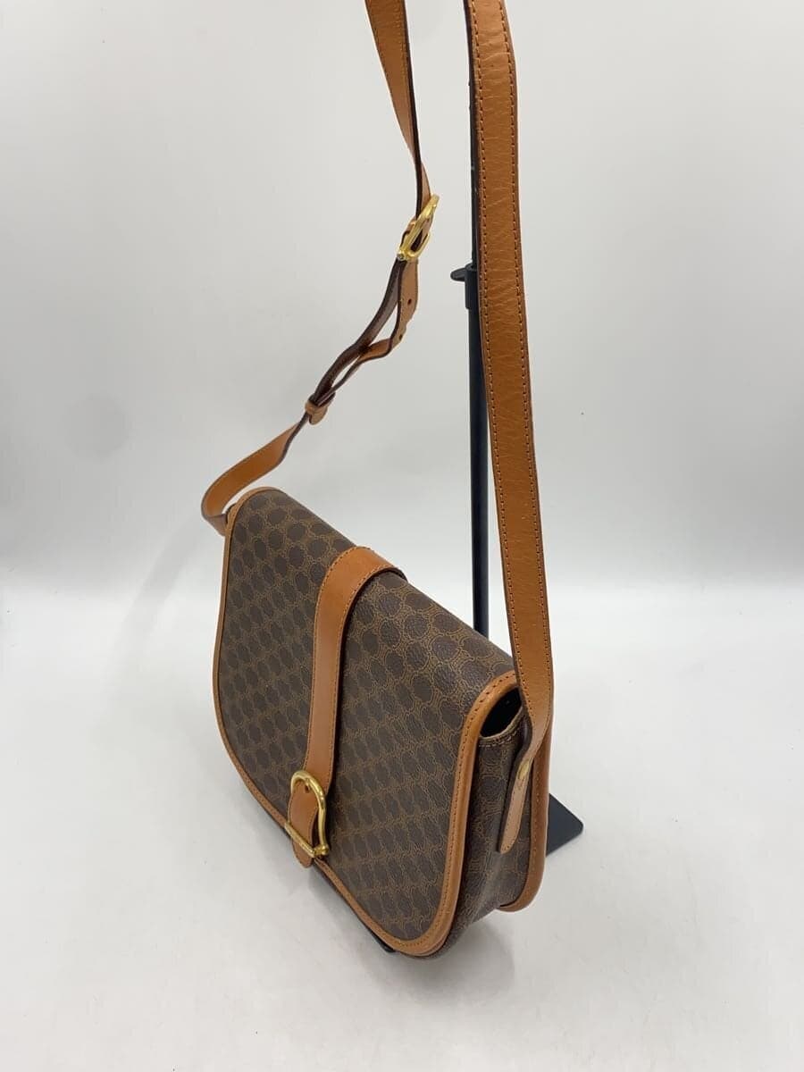 CELINE Shoulder Bag Leather BRW All-over Print 2