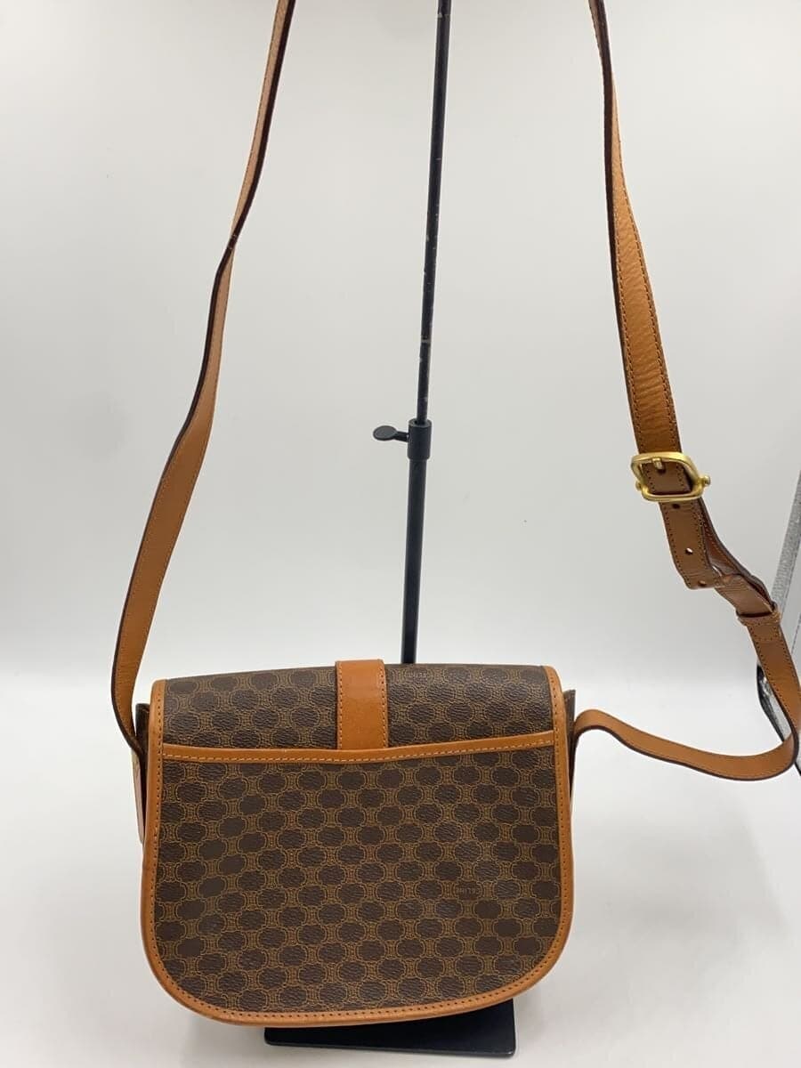 CELINE Shoulder Bag Leather BRW All-over Print 3