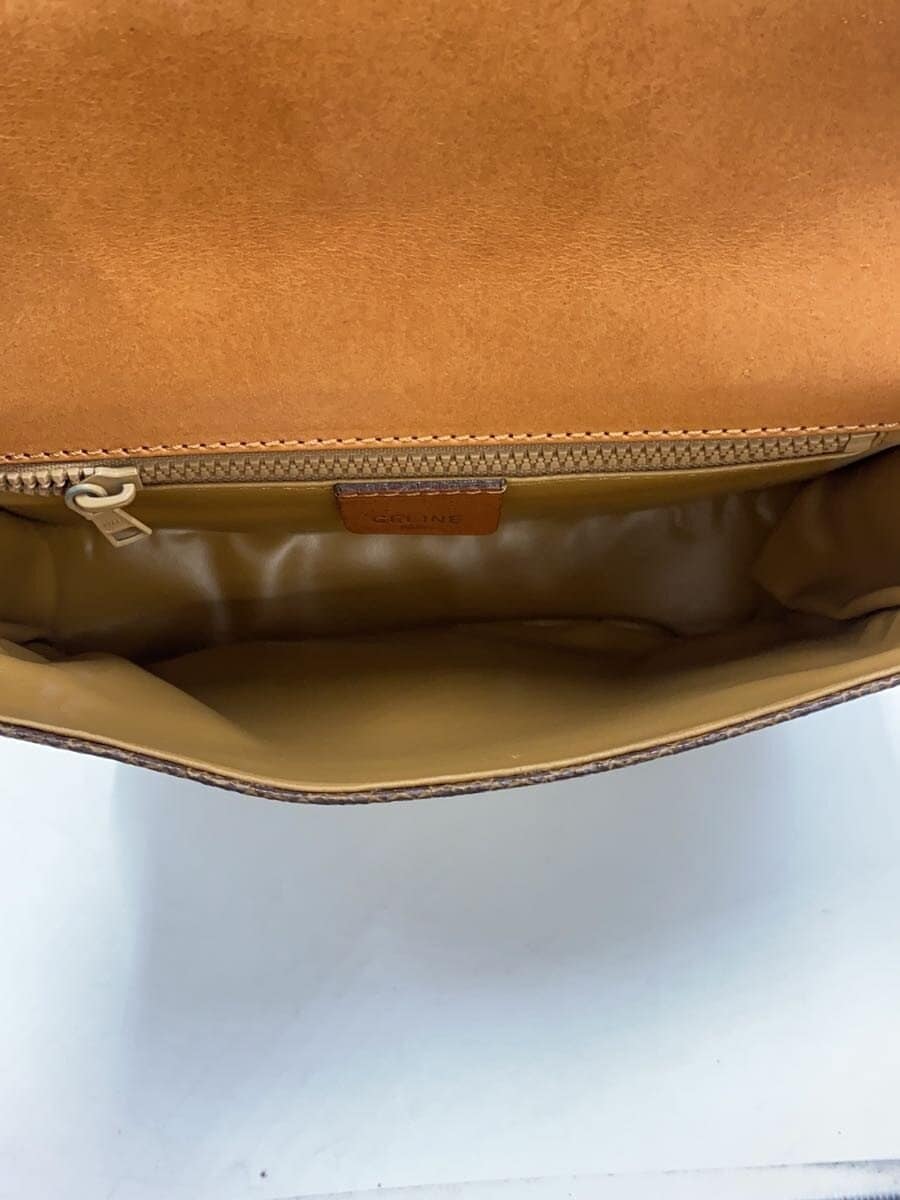 CELINE Shoulder Bag Leather BRW All-over Print 6