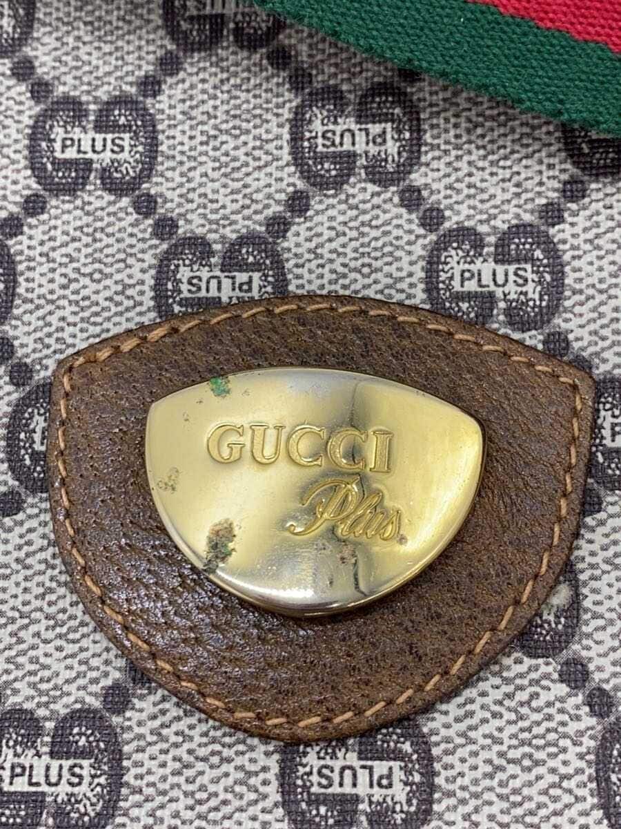 GUCCI PLUS Old Gucci Sherry Line GG Plus Tote Bag -- BEG All-over pattern Logo 5