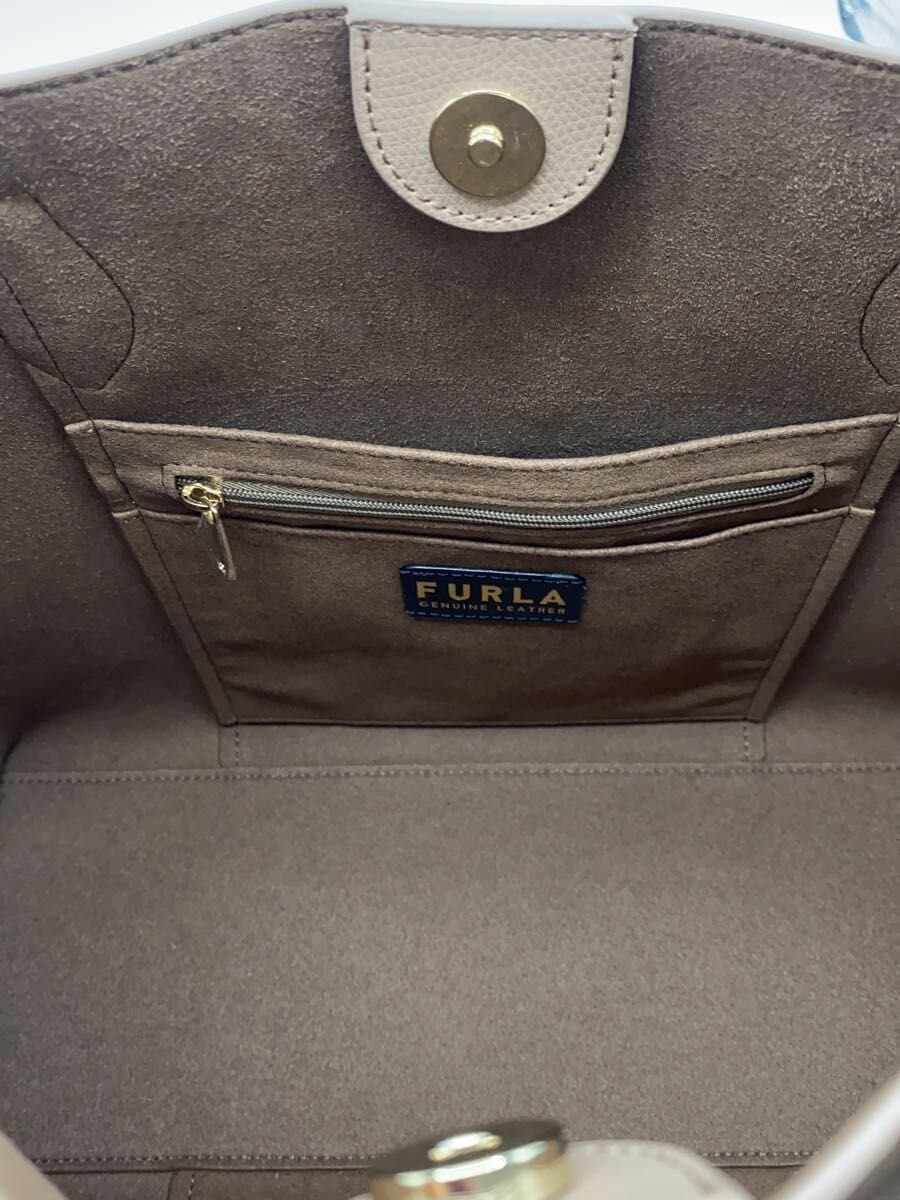 FURLA handbag leather BEG 6