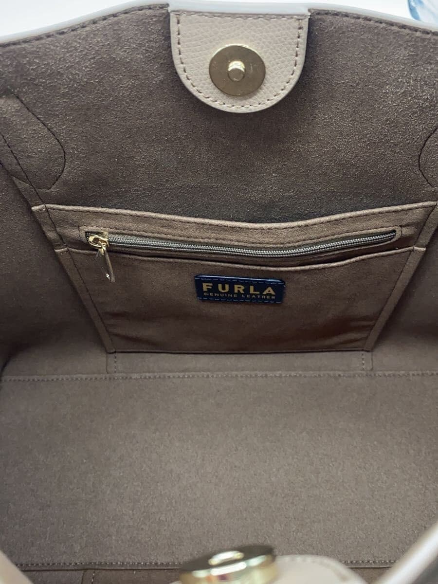 FURLA handbag leather BEG 6