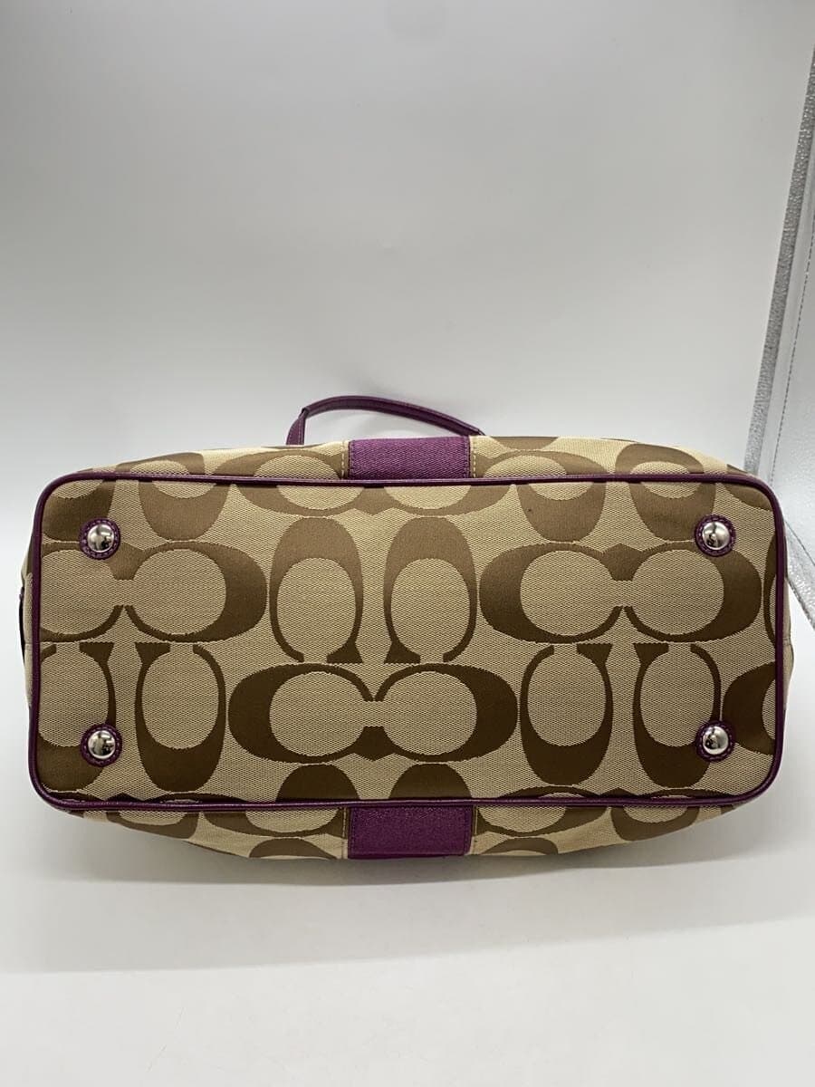 COACH Stripe Framed Carryall_Signature_Purple Leather -- Allover Pattern F13533 4