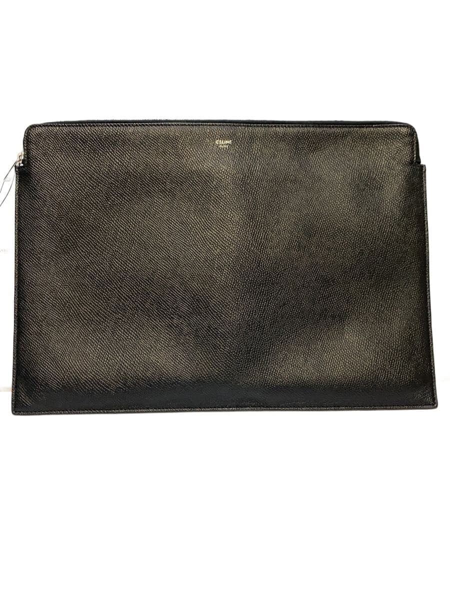 CELINE Second Bag Leather BLK Solid S－FG-4168