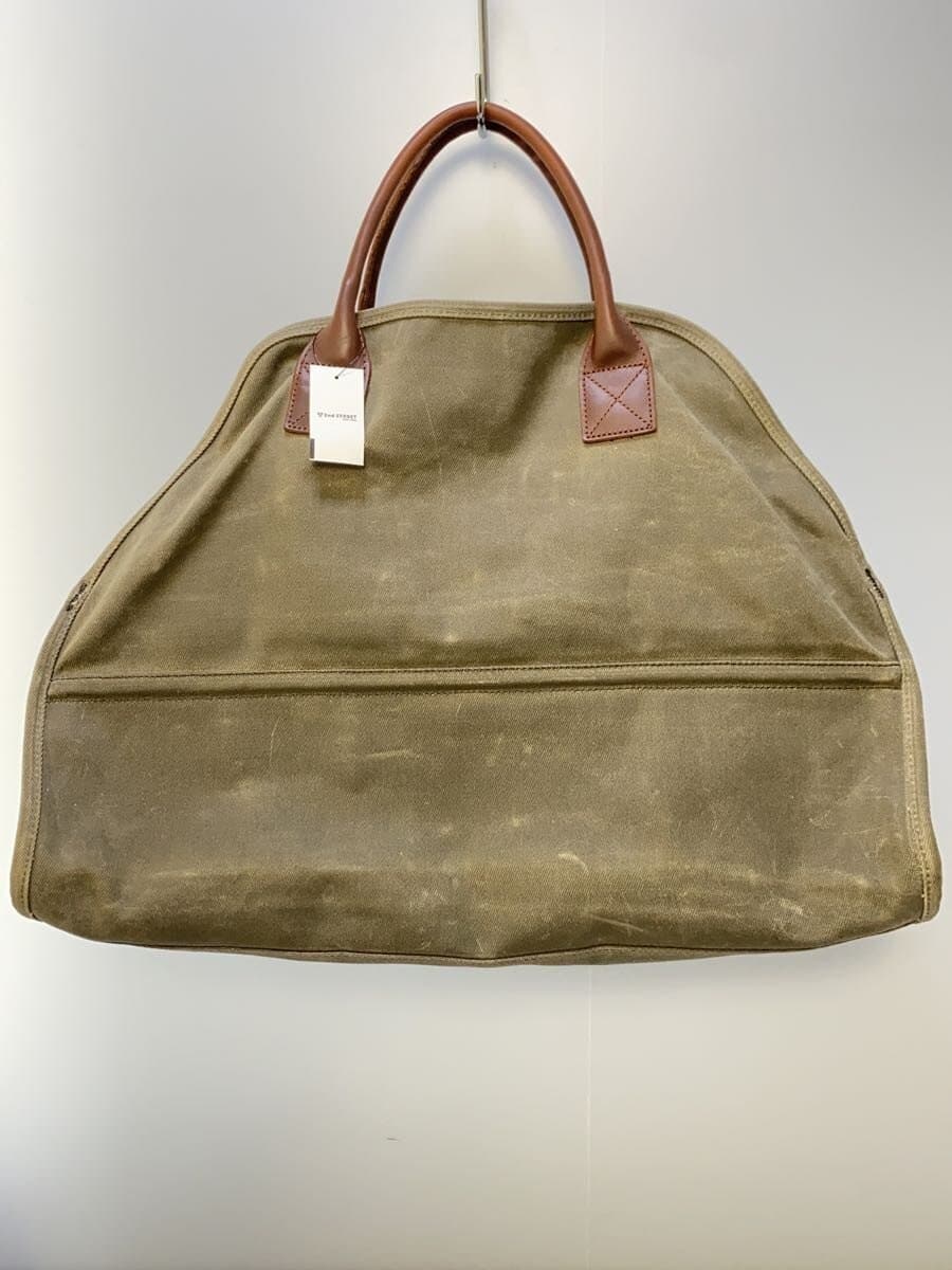 L.L.Bean Wax Canvas Log Carrier Boston Bag Cashmere KHK 3