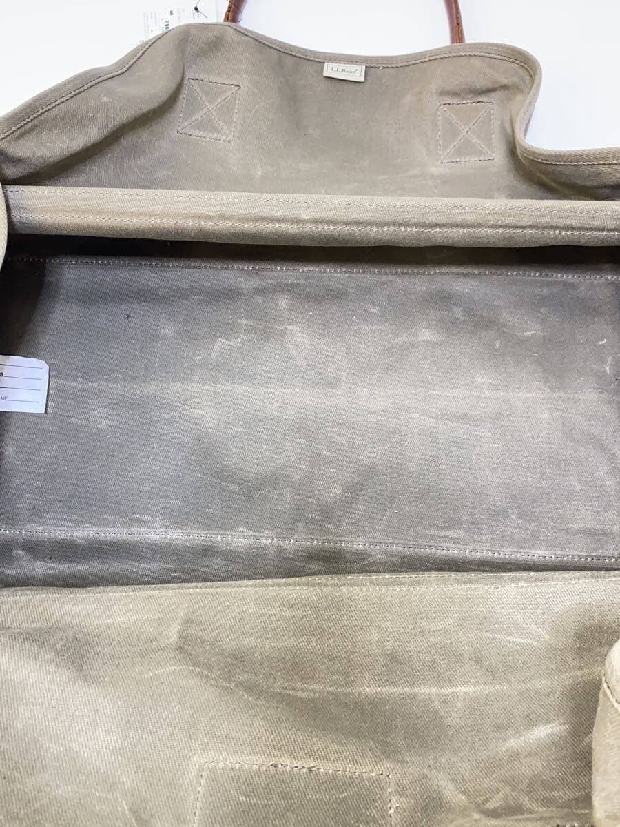 L.L.Bean Wax Canvas Log Carrier Boston Bag Cashmere KHK 6