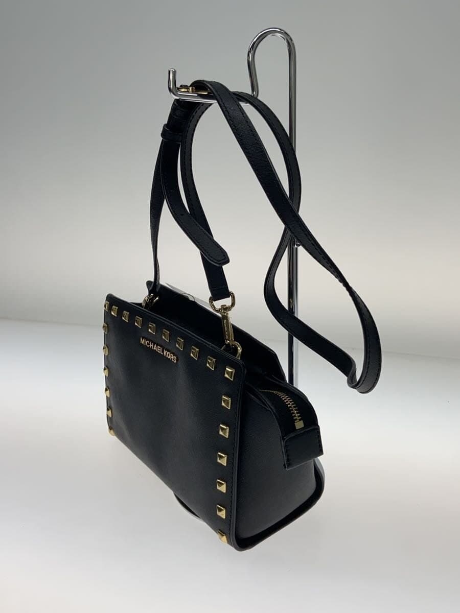 MICHAEL KORSSELMA Studs Messenger Bag Shoulder Bag Faux Leather BLK 2