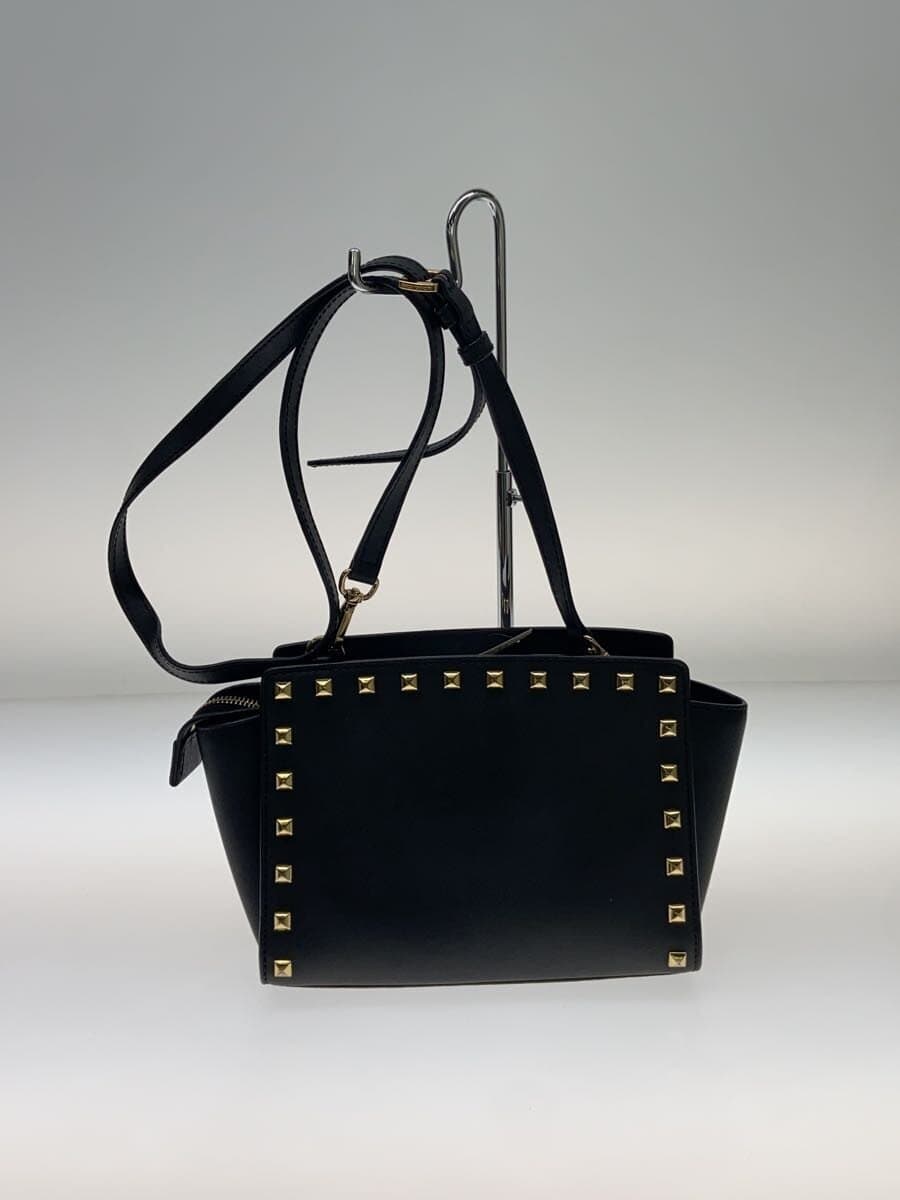 MICHAEL KORSSELMA Studs Messenger Bag Shoulder Bag Faux Leather BLK 3