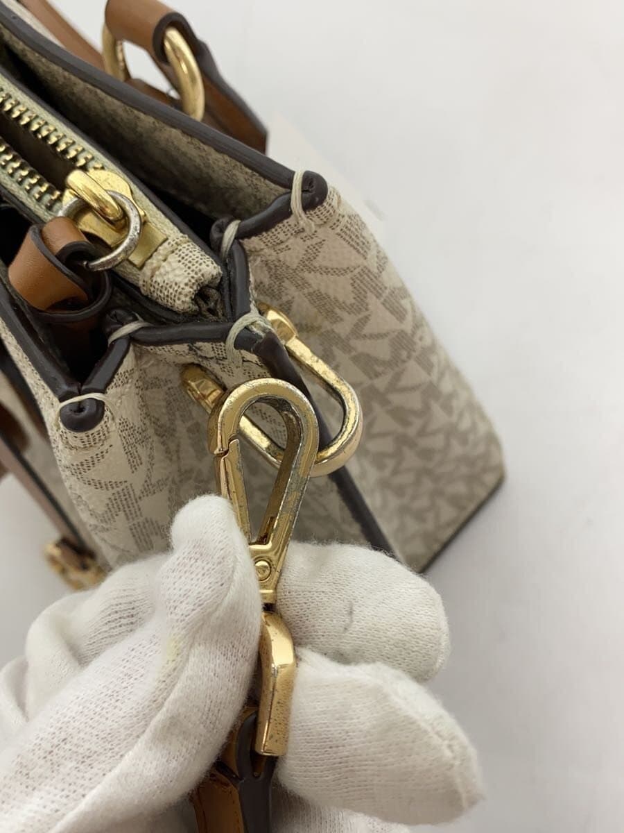 MICHAEL KORS Handbag Leather BEG 30S1GENS1B Corner Wear 9