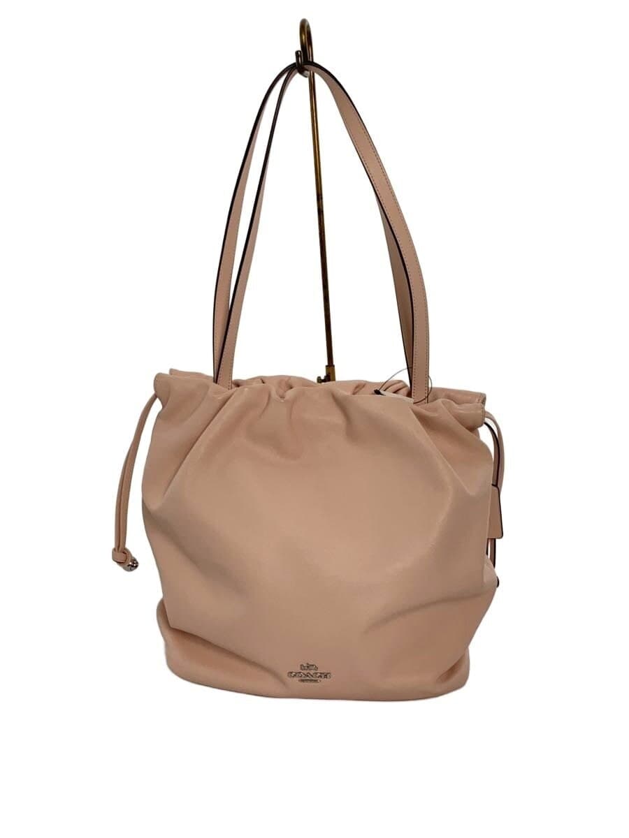 COACH Fay Drawstring Tote Bag Leather PNK CV947