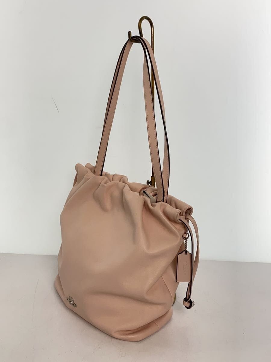 COACH Fay Drawstring Tote Bag Leather PNK CV947 2