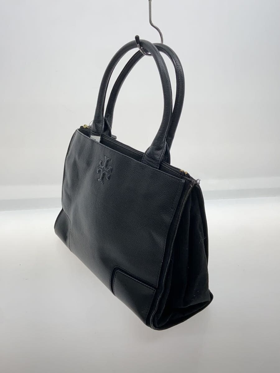 TORY BURCH tote bag leather black plain 2