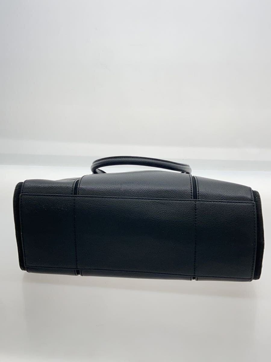 TORY BURCH tote bag leather black plain 4