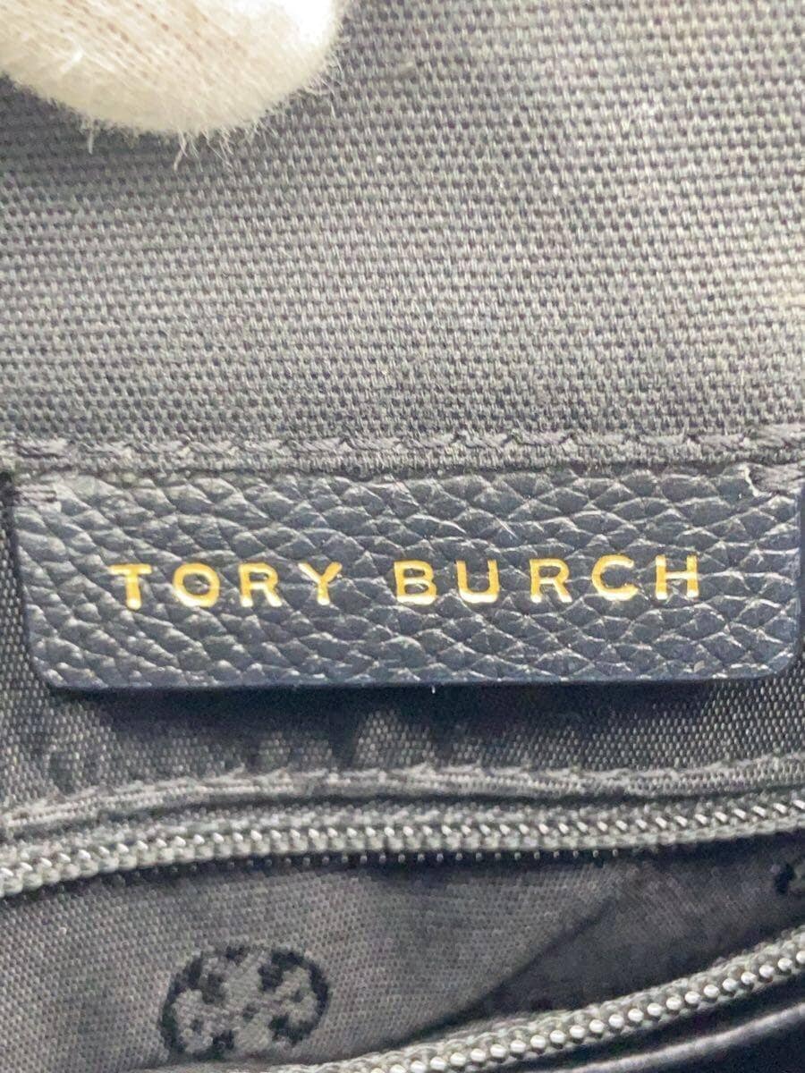 TORY BURCH tote bag leather black plain 5