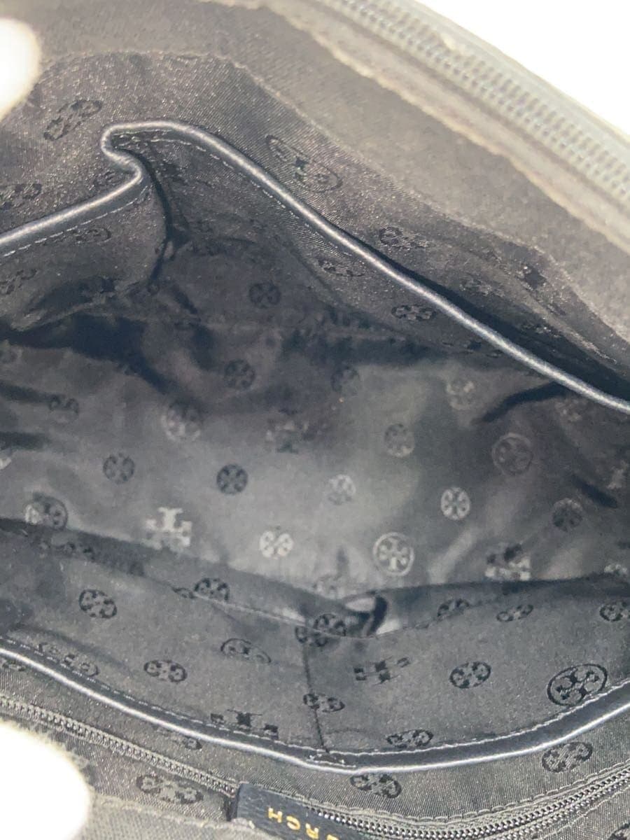 TORY BURCH tote bag leather black plain 6