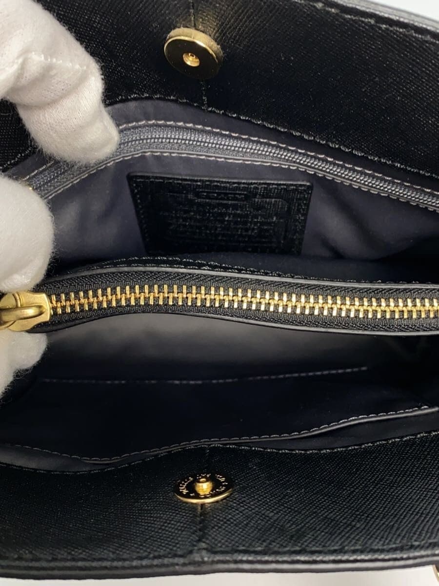 COACH Handbag Leather Black Solid Color L1380 6