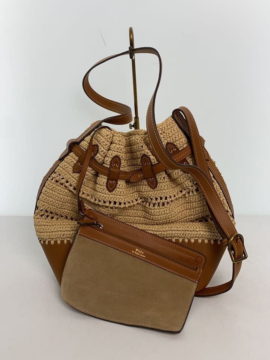 POLO RALPH LAUREN Basket Bag Drawstring Bag Shoulder Bag -- CML 3