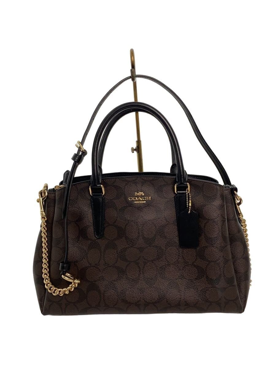 COACH Sage Carryall_Signature_Black Leather -- BRW All-Over Print F29683