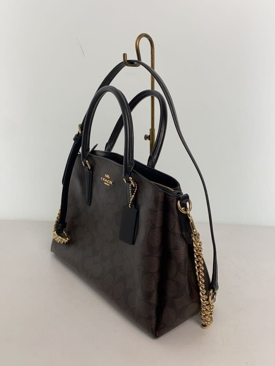 COACH Sage Carryall_Signature_Black Leather -- BRW All-Over Print F29683 2