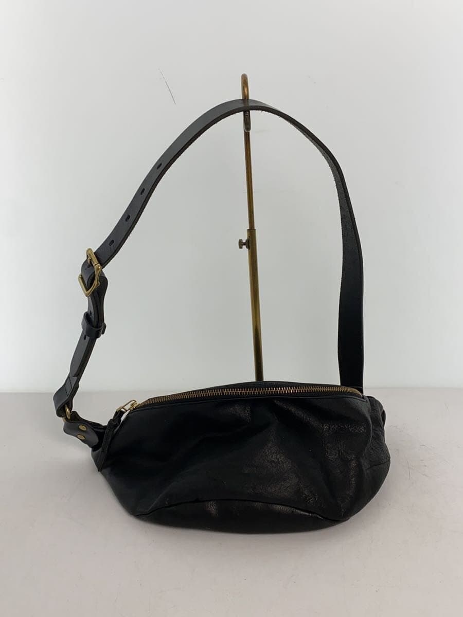 SLOW Leather Body Bag Cowhide Black 3