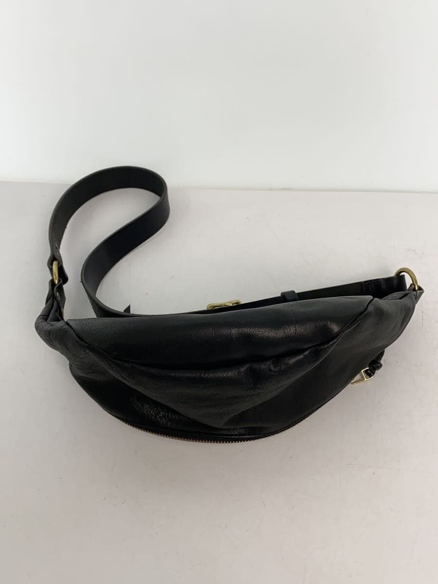 SLOW Leather Body Bag Cowhide Black 4