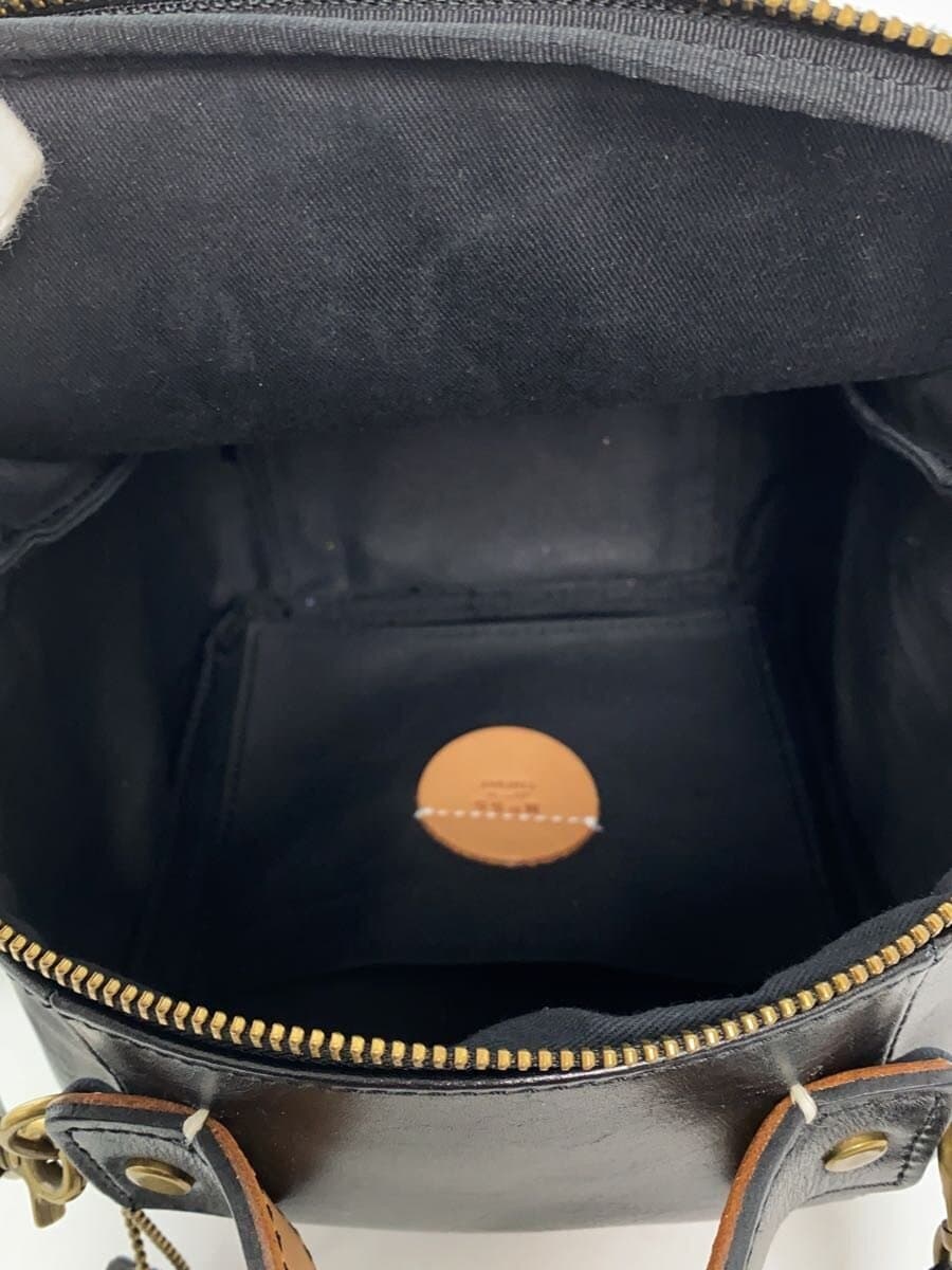 TIDEWAYWOODY HOUSE Shoulder Bag Leather Black Solid Color 6