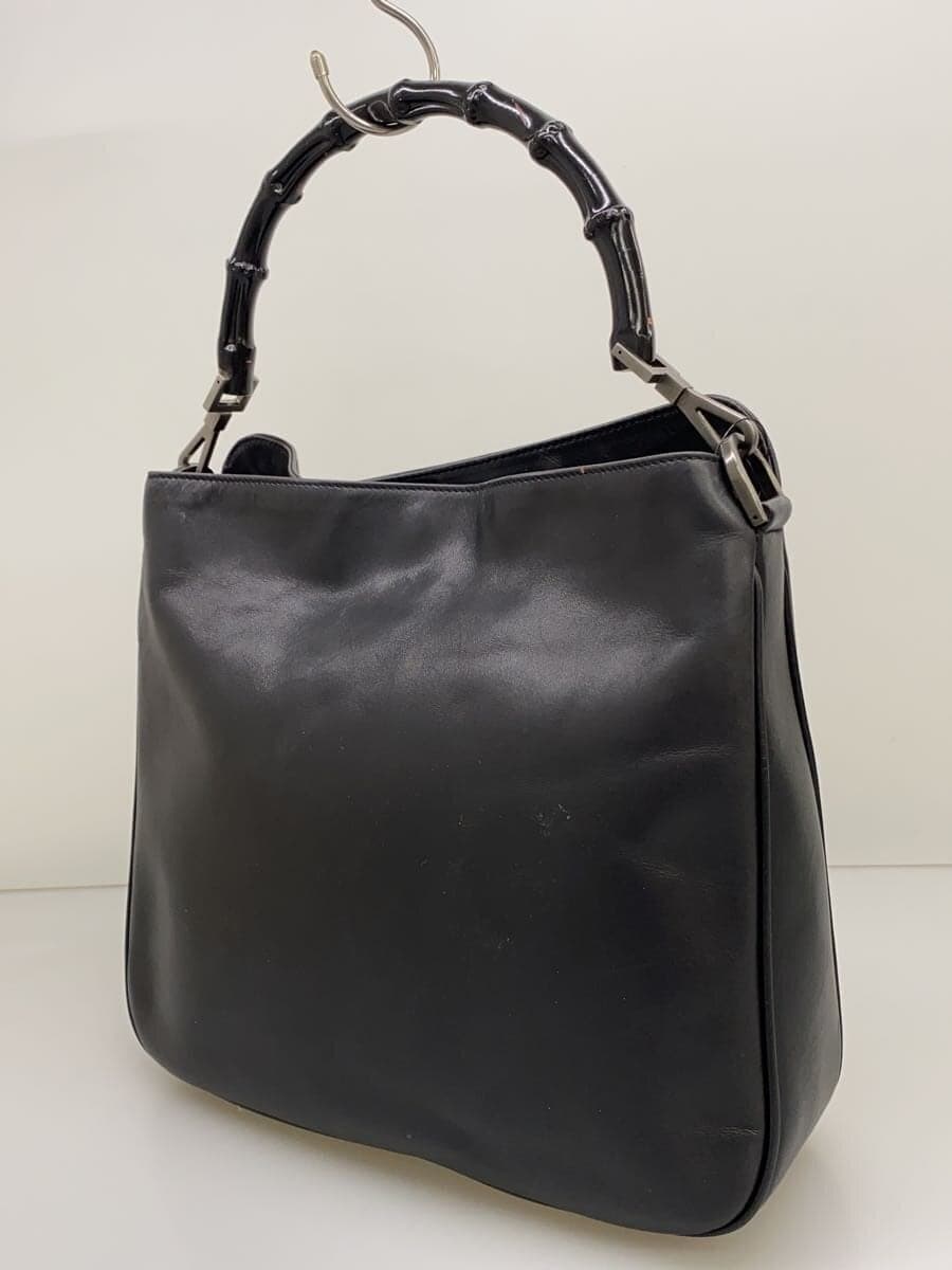GUCCI Shoulder Bag_Bamboo Rayon BLK 2