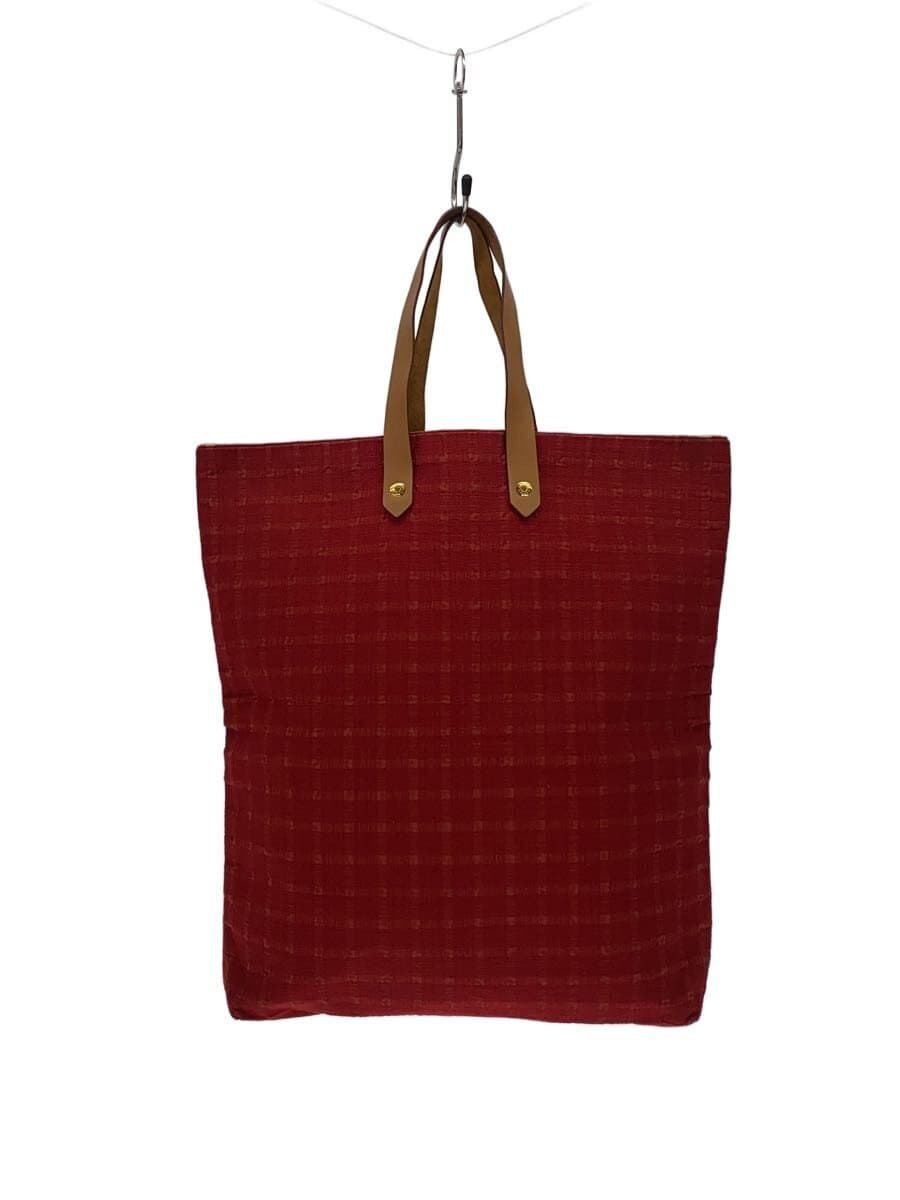 HERMES Amedaba Tote Bag Cotton RED