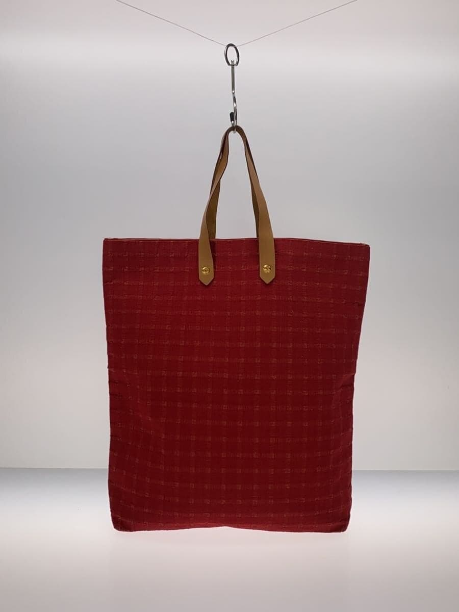 HERMES Amedaba Tote Bag Cotton RED 3