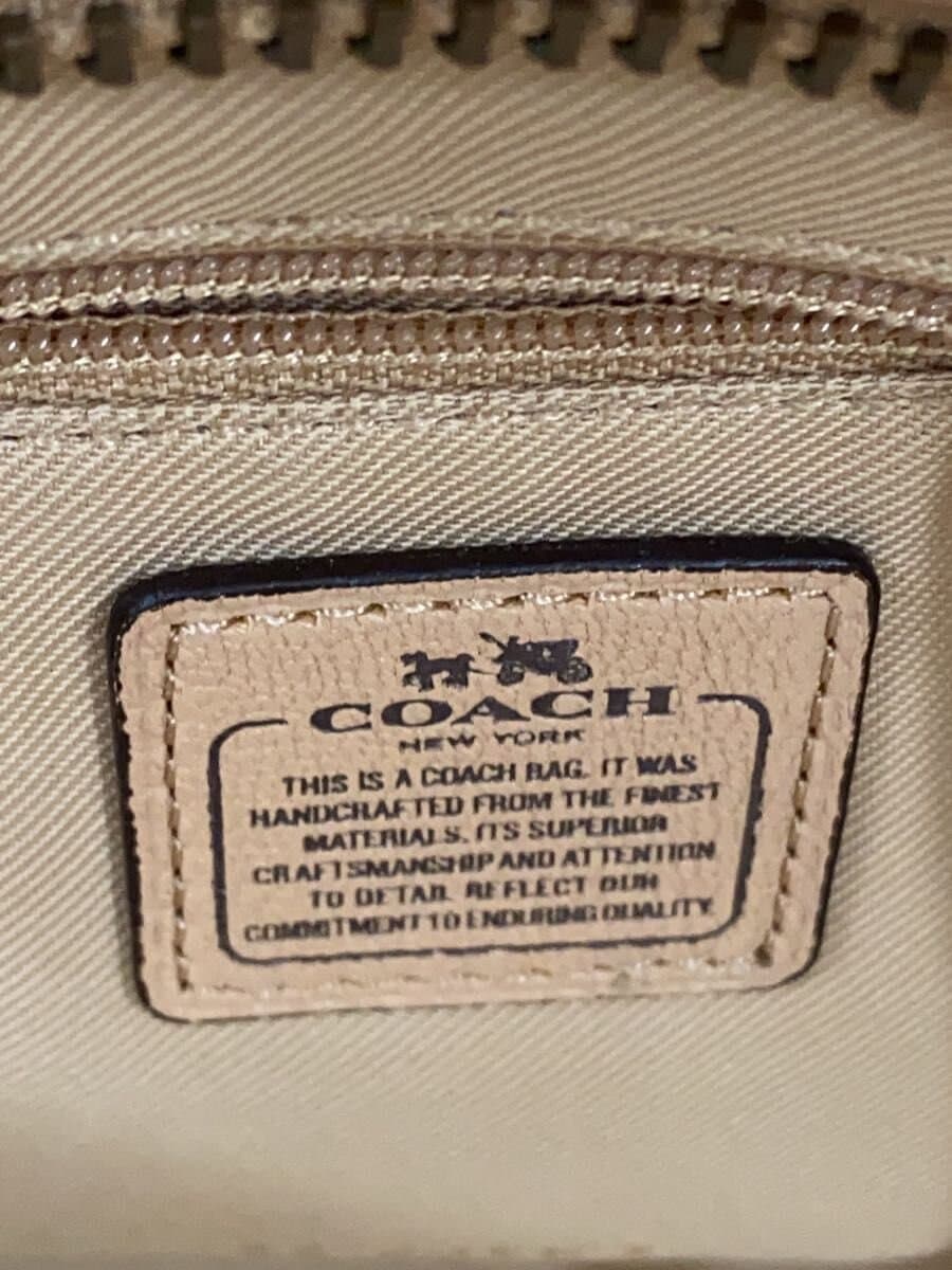 COACH Shoulder Bag Leather BEG Solid 87295 5