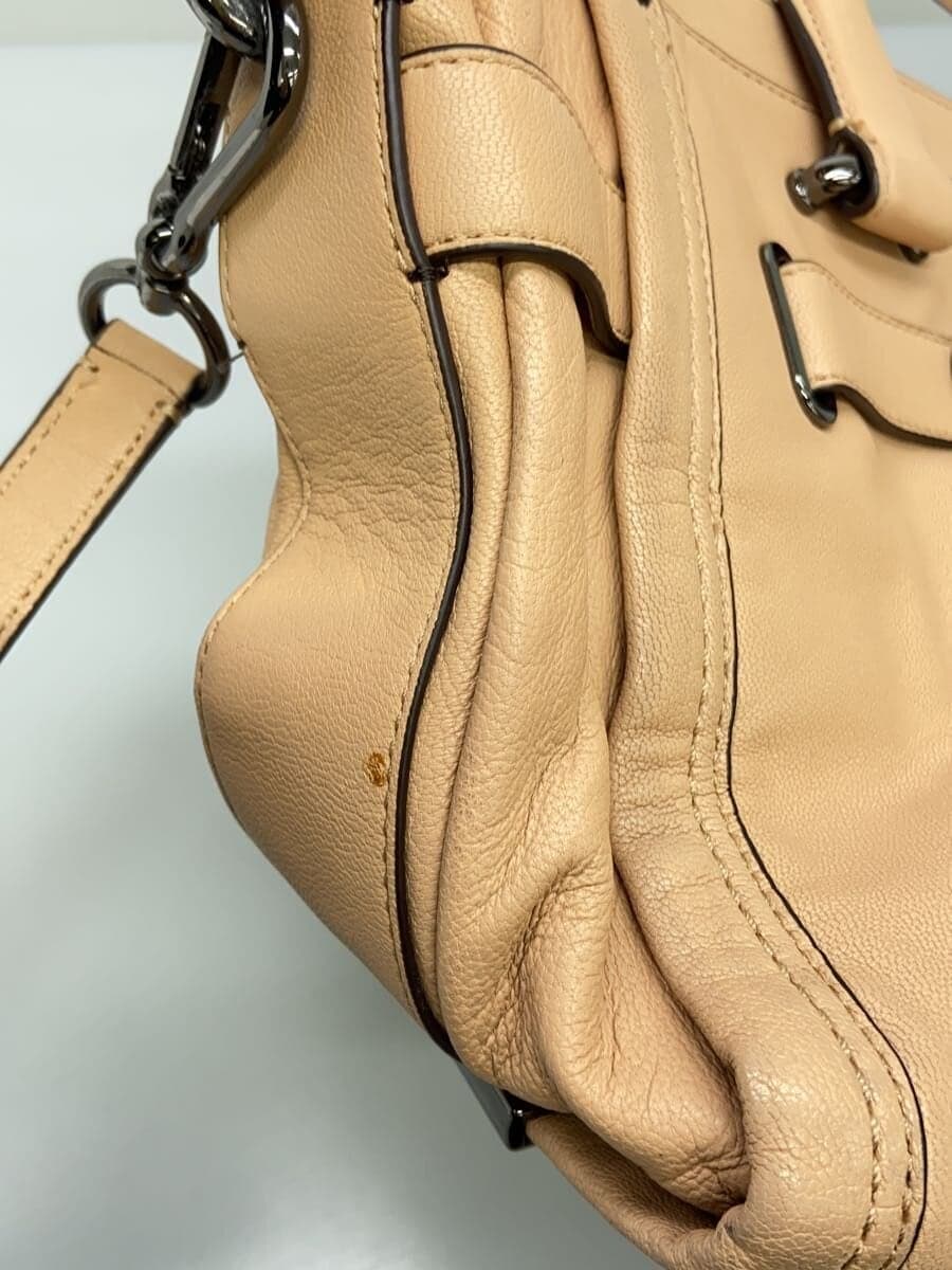 COACH Shoulder Bag Leather BEG Solid 87295 9