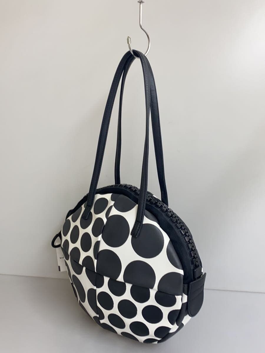 kawa-kawa tote bag leather BLK dot big zipper 2
