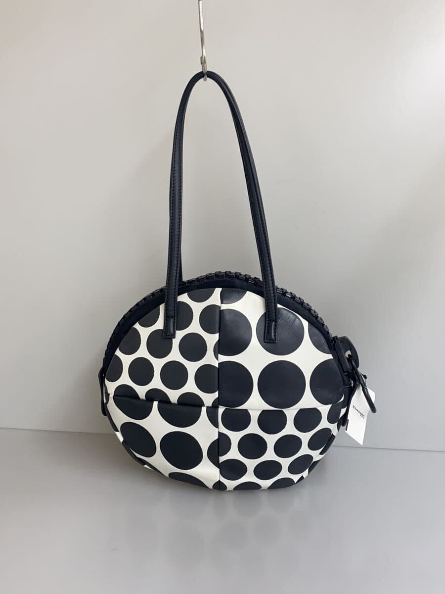kawa-kawa tote bag leather BLK dot big zipper 3