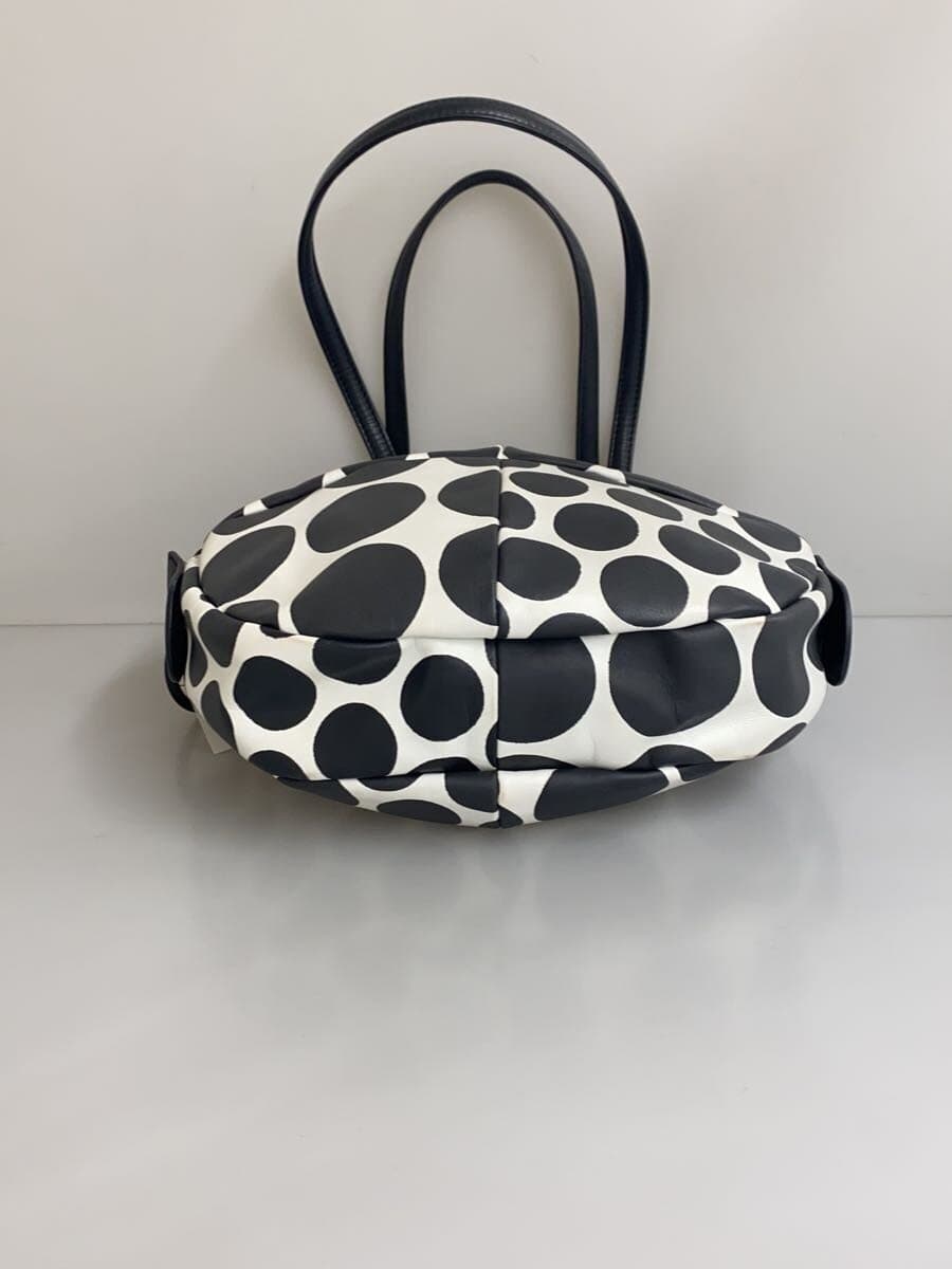 kawa-kawa tote bag leather BLK dot big zipper 4