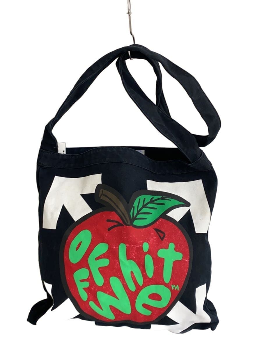 OFF-WHITE Apple Print Tote Bag Canvas BLK