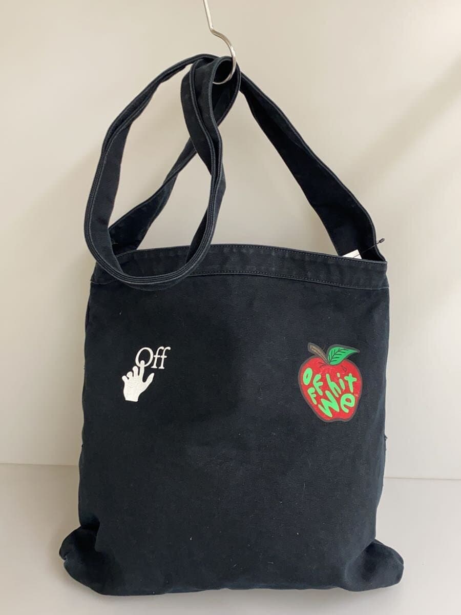 OFF-WHITE Apple Print Tote Bag Canvas BLK 3