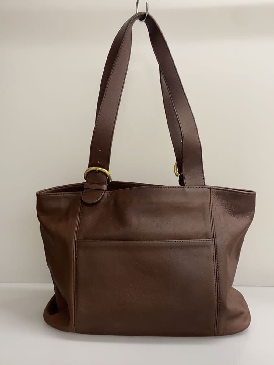 COACH All Do Tote Bag Leather BRW 4155 Handle Damage 3