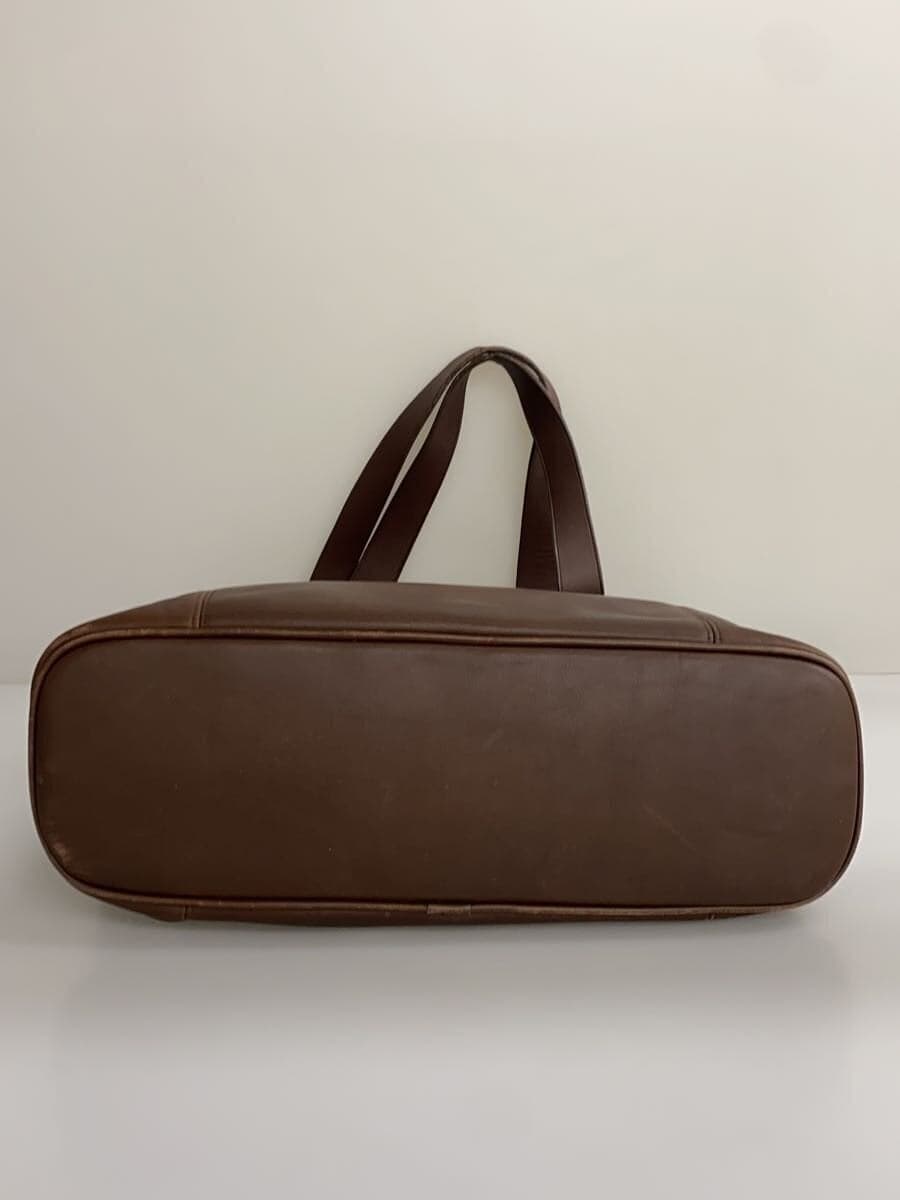 COACH All Do Tote Bag Leather BRW 4155 Handle Damage 4