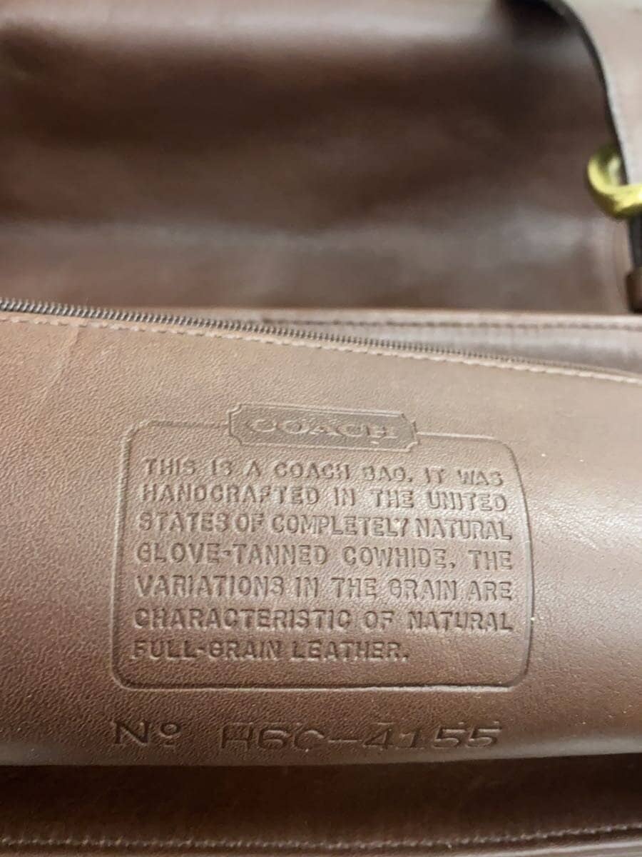 COACH All Do Tote Bag Leather BRW 4155 Handle Damage 5