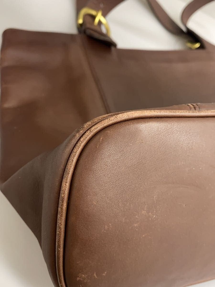 COACH All Do Tote Bag Leather BRW 4155 Handle Damage 7