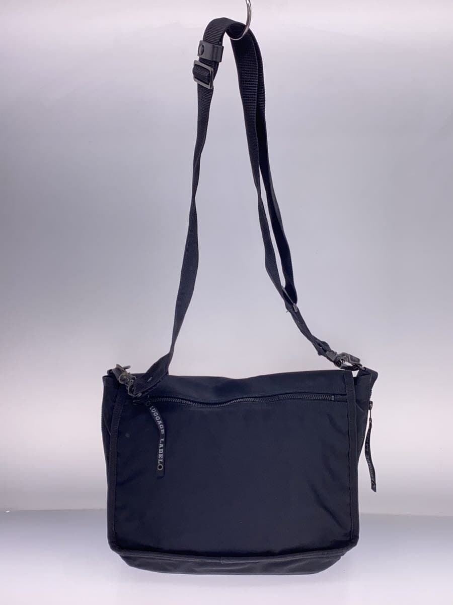 LUGGAGE LABEL Nylon Flap Shoulder Bag Nylon BLK 3